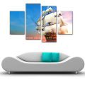 Sea and Boat Scenery Canvas Painting